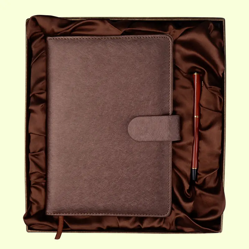 Mode 2 Pcs Brown Luxus Geschenkset Notebook Geschenk box Office Business Signature Stift für Reises ets Vater Männer Geschenke
