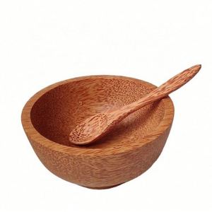 Tazón Redondo 100% Natural de Cáscara de Coco de 12-15 cm, con Forma de Corazón de Flor, Ecológico, Pulido, con Cuchara de Coco para Fiestas - Product Image 3