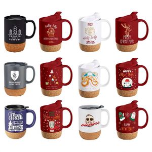 Mug personnalisé en céramique avec logo, cadeau de bureau, base en liège, vente en gros d'usine, tasse personnalisée - Product Image 5