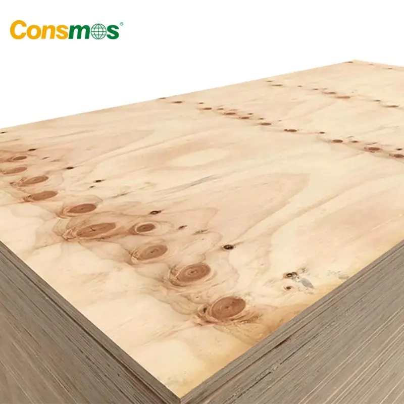 Consmos 4x8 3/4 Inch Waterproof CDX Pine Plywood for Roofing Construction