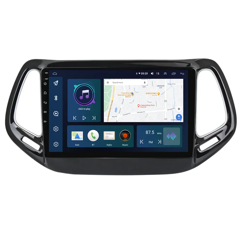 Prelingcar 지프 나침반 2016-2018 안드로이드 12 자동차 모니터 8 + 256g carplay DSP RDS GPS 내장 2din 라디오 dvd 플레이어 5.1HIFI