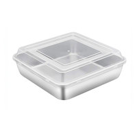 Conteneur de stockage alimentaire rectangulaire en acier inoxydable 304 de qualité alimentaire, compatible lave-vaisselle, tailles personnalisées, pour cuisine commerciale et préparation de repas
