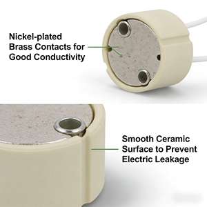 Portalámparas LED Halógeno de Cerámica <span class=keywords><strong>GU10</strong></span> con Cable de 14 cm, 250 V, 2 A, Certificado CE, Portalámparas de Techo - Product Image 6