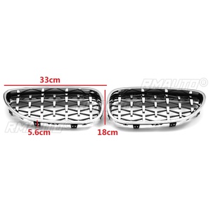 Parrilla Delantera Estilo Diamante Cromado y Negro Brillante para BMW Serie 5 E60 E61 2003 2004 2005 2006 2007 2008 2009 2010 - Product Image 5