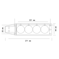 Prise d'extension industrielle étanche IP54 R-212-4 220V/250V en matériau TPE pour usage extérieur