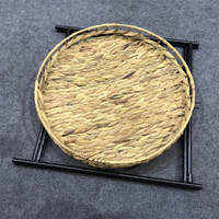 Table d'extérieur pliable, table de toilette tissée, forme ronde