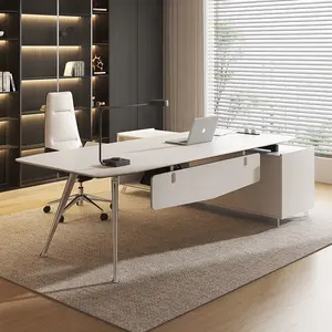 Eenvoudige Stijl Wit Modern Kantoor Tafel Jieao F90 Serie Manager Ceo Tafel Voor Kantoorruimte