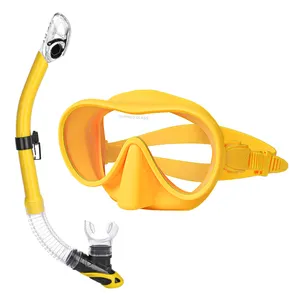 ZMZ DIVE beschichtete Tauch brille aus gehärtetem Glas mit einer Linse Dry Top Schnorchel maske und Schnorchel set