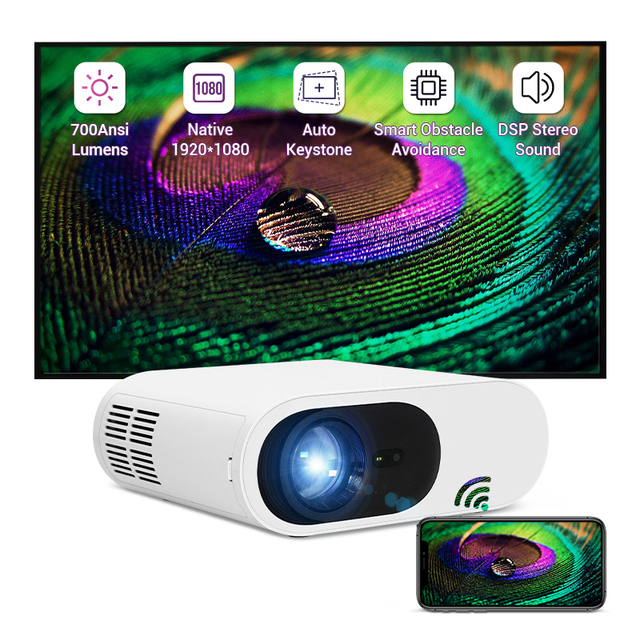Hotack L005 LCD 7000 Lumens Smart Android WIFI Video Full HD 1080P LED Home Theater Projector Mini 4K Proyector