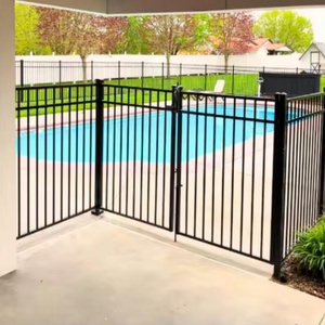 Clôture en acier galvanisé noir enduit de poudre, tube carré en acier forgé, portails d'allée, clôture en métal, <span class=keywords><strong>jardin</strong></span>, best-seller - Product Image 5