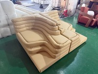 Ensemble de canapés modulaires modernes irréguliers en mousse haute densité et cuir synthétique pour salon, canapé pour usage domestique