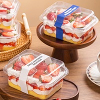 Boîte d'emballage en plastique transparente pour produits alimentaires, boulangerie, pain, desserts, salades, emballage jetable en forme de coquille