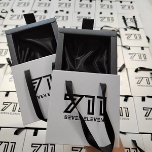 Compact Mini <b>Small</b> Size <b>Drawer</b> Jewelry Gift Box Satin Hand Carry Strap Portable Design Custom Logo Print Elegant Packaging case - Product Image 4