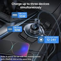 Starlink Mini câbles allume-cigare 3 en 1 USB/CLA/DC Affichage numérique Chargeur de voiture pour cordon d'alimentation Kit d'accessoires