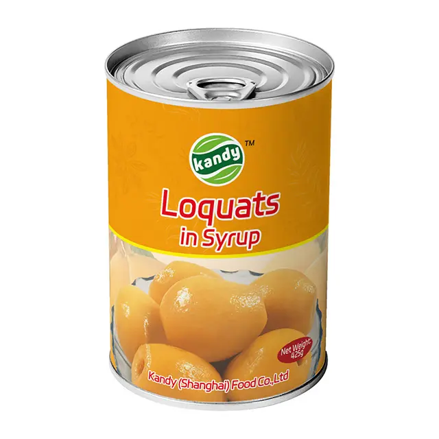 7113# Wholesale Food Grade Recyclable 425g Empty Metal Tin Can for Food Canned Food Loquats in Syrup