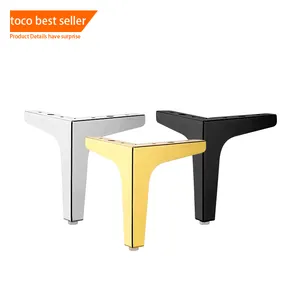 قطع غيار أرجل الأريكة مثلثة الساق معدنية للكرسي أرجل معدنية ذهبية اللون للأثاث لكراسي الطعام المصنوعة من الجلد