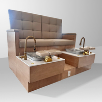 2025 Station de pédicure avec bain de pieds Spa Table de pédicure professionnelle 2 personnes pour salon de manucure SPA bassin de pied intégré