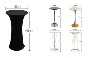 Venta al por mayor Amore 60cm poliéster blanco Spandex cubierta de mesa personalizable lavable estilo moderno para el hogar decoraciones para banquetes de boda - Product Image 4