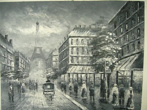 Peinture à l'huile contemporaine sur toile, impressionniste, de qualité supérieure, représentant une rue de <span class=keywords><strong>Paris</strong></span> rétro, peinte à la main, imperméable - Product Image 4