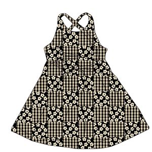 Robe d'été personnalisée ODM pour filles, style tourbillon, à bretelles spaghetti, dos nu, manches évasées, coupe trapèze, imprimée - Product Image 3