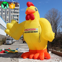 Coq gonflable jaune personnalisé, poulet gonflable, décoration pour éclairage d'événements, en solde, de 5m, A7456
