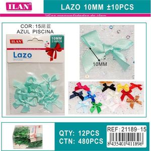 Lazo de Cinta de 10 mm Ilan Lazo, Color Azul Piscina, para Decoraciones y Manualidades - Product Image 1