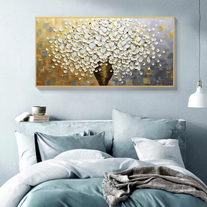 Tranh Sơn Dầu Hình Cây Hoa Đỏ 3d Trang Trí Tường Nhà Tranh Sơn Dầu Thủ Công Họa Tiết Dày - Product Image 6