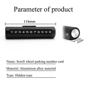 Tarjeta de Estacionamiento Temporal de Aluminio Micora con Número de Teléfono, Placa de Matrícula, Número de Parada para Amigos o Familiares, Accesorios para Auto - Product Image 5