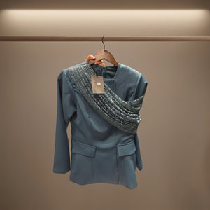 Modern Green Net Gathers Co Ord <b>Set</b> Regular Fit Flowing Gather Detailing Contemporary Summer Waterproof Casual Full Length - Product Image 3
