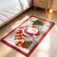 Maßgefertigte Weihnachtsmann-Bedruckte Fußmatte Rutschfest Absorbierend Dekorativer Feiertagsteppich für Eingang Weihnachtsgeschenk Bodenteppich