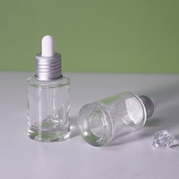 Flacon compte-gouttes droit 30 ml pour huiles essentielles et sérums, surface givrée, design à épaule plate personnalisable, en stock chez les fabricants Chengxin