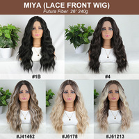 Perruques Lace Front Synthétiques de Qualité Supérieure Résistantes à la Chaleur, Blondes avec Mèches, en Fibre Haute Température Julianna Futura, Vente en Gros