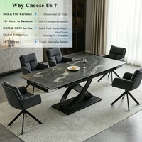 Table de salle à manger personnalisée OKAY en pierre frittée, mobilier professionnel, table rectangulaire moderne en céramique