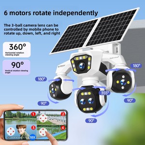 Caméra 4G solaire, étanche IP66, zoom 18x, sans internet requis, se connecte au téléphone, sans fil, pour la maison, l'extérieur, HD, carte mémoire - Product Image 3