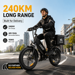 Bicicleta Eléctrica con Batería de 48V 55Ah, 240km de Autonomía, 750W, 80Nm de Torque, Neumáticos Anchos, para Entregas de Larga Distancia - Product Image 1