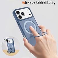 Nouvel Arrivage : Coque Magnétique Anti-Traces de Doigts avec Anneau Métallique et Béquille pour iPhone 17 16 15 Pro Max