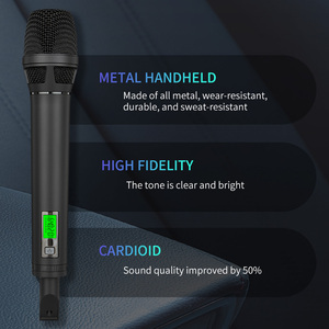 Micrófono Inalámbrico Profesional OEM de Mano, Ajustable, de 2 Canales, con Procesamiento de Sonido Dinámico, Micrófono Vocal para Reuniones - Product Image 4