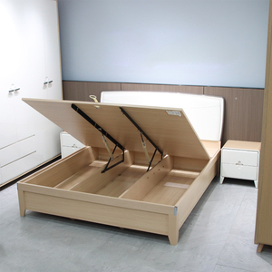 Cama de Madera Maciza para el Hogar, 1.8m/1.5m, Doble, Económica, Simple, Moderna, con Almacenamiento, Diseño Minimalista, Elegante y Moderna - Product Image 4