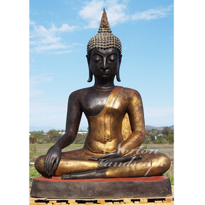 Decorazione esterna di lusso grande rame bronzo Zen <span class=keywords><strong>Buddha</strong></span> meditando statue da giardino - Product Image 4