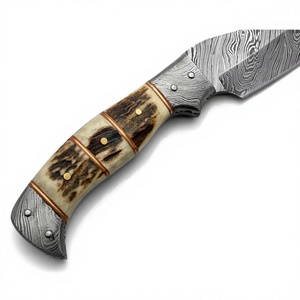 Couteau de chasse de haute qualité en acier Damas, entièrement forgé à la main, personnalisable, avec étui en cuir - Product Image 5