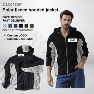 Vestes en polaire Sherpa recyclée à fermeture éclair pour hommes, coupe classique, avec poches poitrine et poches zippées, en polyester épais, vente en gros - Product Image 1