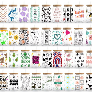 Autocollants pour tasses en plastisol, imprimés par transfert UV DTF, imperméables et lavables, avec motifs de dessins animés, fabriqués en usine d'origine. - Product Image 1