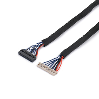 Cable de Pantalla LCD LVDS Personalizado de 20 Pines, Doble a Una Sola Fila, Par Trenzado, Funda Trenzada U-1E para Controlador de Panel Industrial OEM