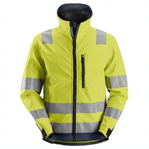 Customise Outdoor ANSI Class 2 Waterproof Polyester Work Safety <b>Jacket</b> for Construction <b>Workers</b> Multi Pockets Wholesale - Product Image 2