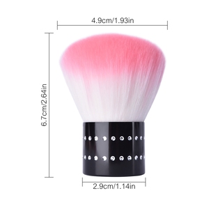 KADS Pink Gradient Nail Dust <b>Brush</b> PVC Handle Soft Nylon Bristles Professional Manicure Tool for Nail Cleaning - Product Image 2