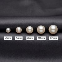 Perles de culture d'eau douce rondes blanches en vrac avec trou pour la fabrication de bijoux