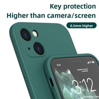 Coque en silicone souple antichoc style Ins unisexe à bords droits pour iPhone 15/14/13/12/11 Pro Max/X/XR/XS Max/SE 2e/3e génération
