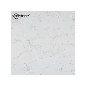 Drap de roche de marbre artificiel, 1 pièce, haute qualité, usine, bon marché, Quartz de calacita avec veines grises