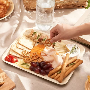5 Platos Desechables de Bambú de 9x14 Pulgadas Aptos para Microondas para Fiestas, Bodas, Postres, Barbacoas, <span class=keywords><strong>Sushi</strong></span> - Product Image 4