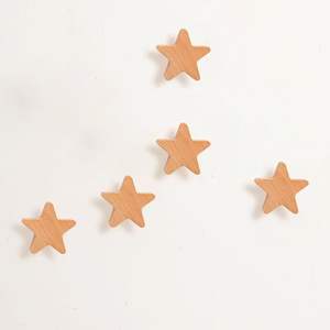 Solid Wood Star Moon Decorative <b>Sticky</b> <b>Hook</b>-Modern Design Easy Installation for Bedroom Cabinet Wardrobe Drawer & Kitchen - Product Image 1